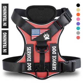 Reflective Breathable Solid Color Polyester Dog Strap (Option: Red-XS)