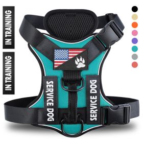 Reflective Breathable Solid Color Polyester Dog Strap (Option: Green-XS)